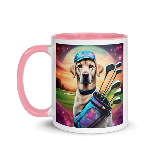 Mug with Color Inside-Labrador Retriever Golfer V8