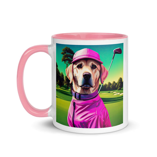 Mug with Color Inside-Labrador Retriever Golfer V14