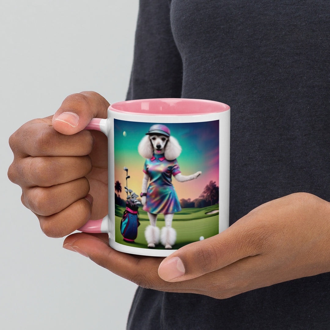 Poodle Golfer- Mug with Color Inside