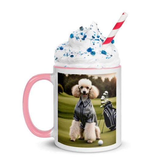 Poodle Golfer- Mug with Color Inside v2
