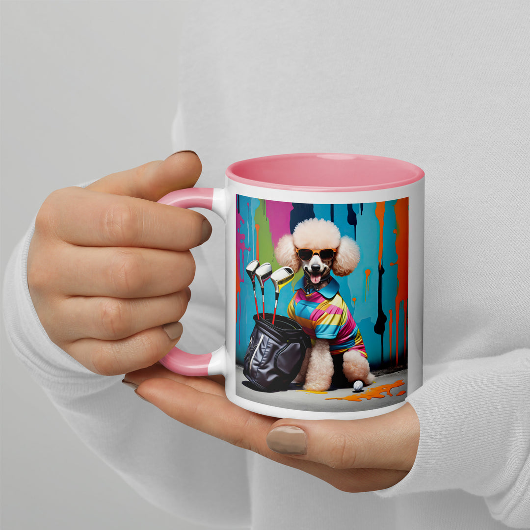 Poodle Golfer- Mug with Color Inside v3