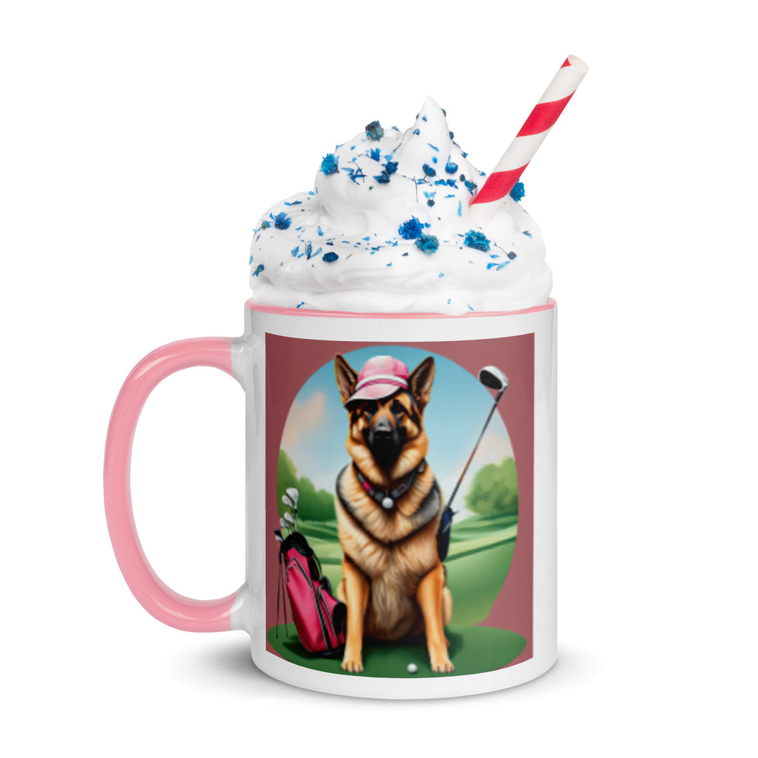 German Shepherd Golfer- Mug with Color Inside V4