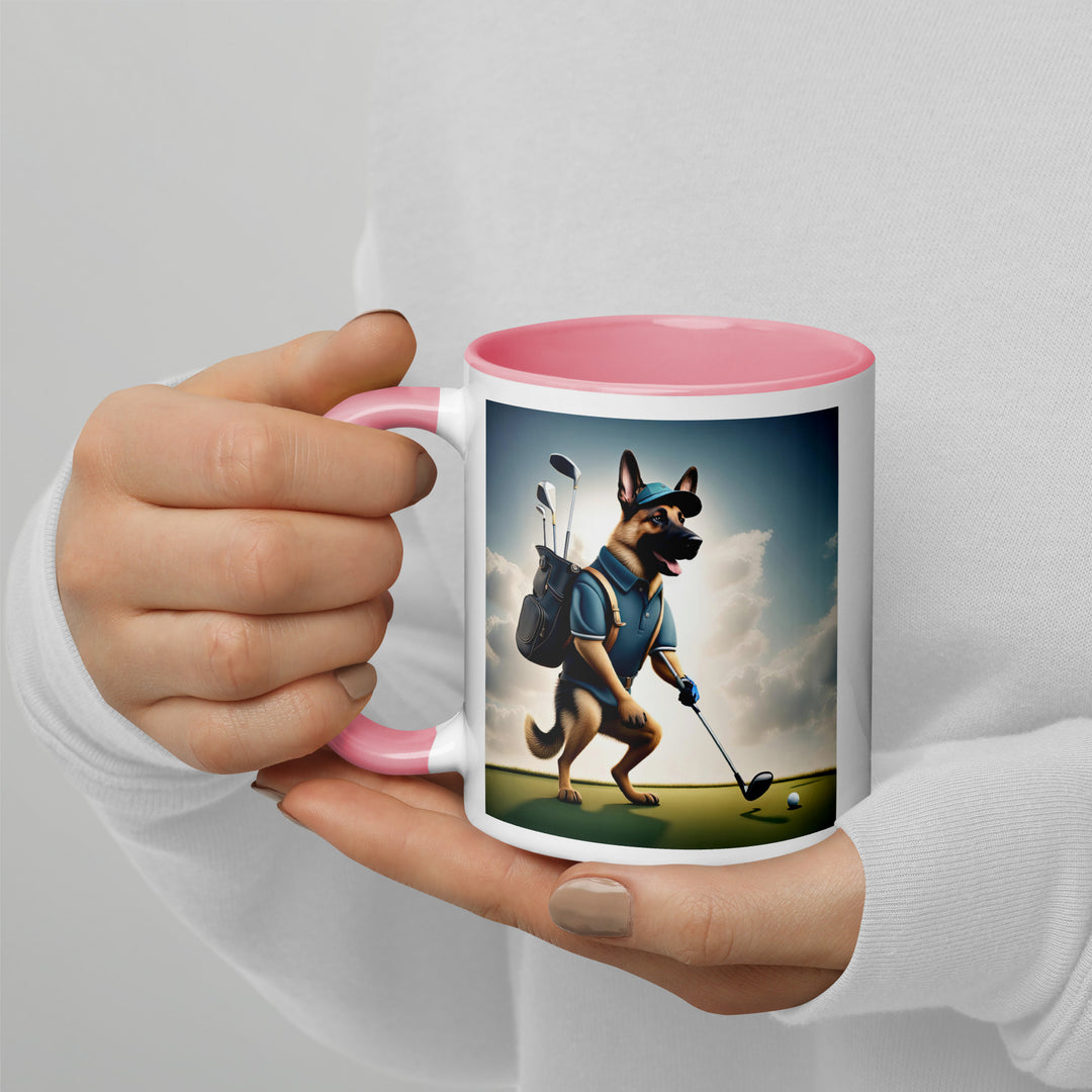 German Shepherd Golfer- Mug with Color Inside V6