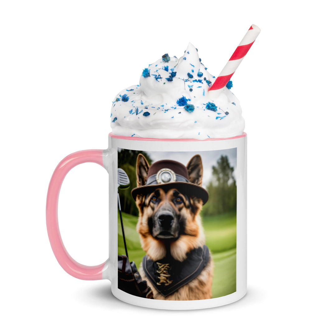 German Shepherd Golfer- Mug with Color Inside V16