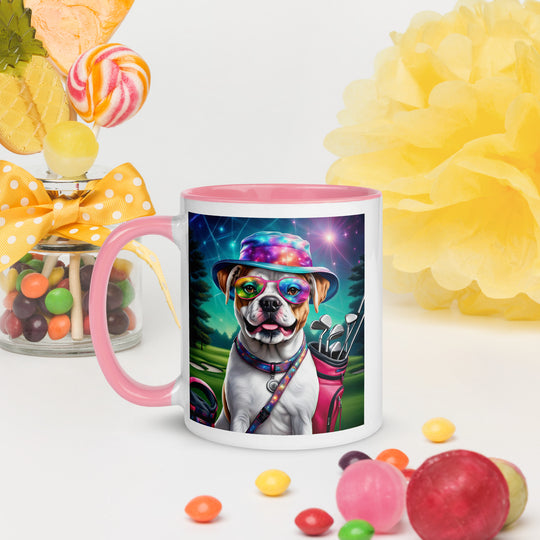 American Bulldog Golfer- Mug with Color Inside v4