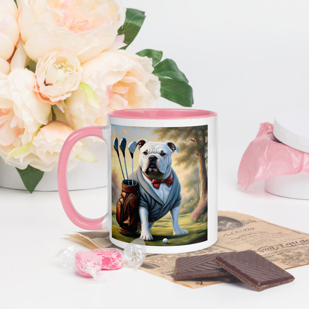 Bulldog Golfer- Mug with Color Inside