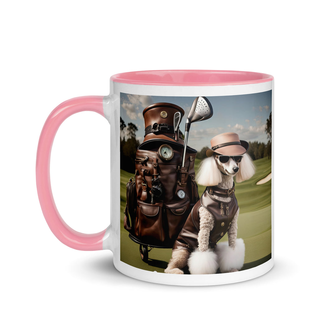 Poodle Golfer- Mug with Color Inside v6