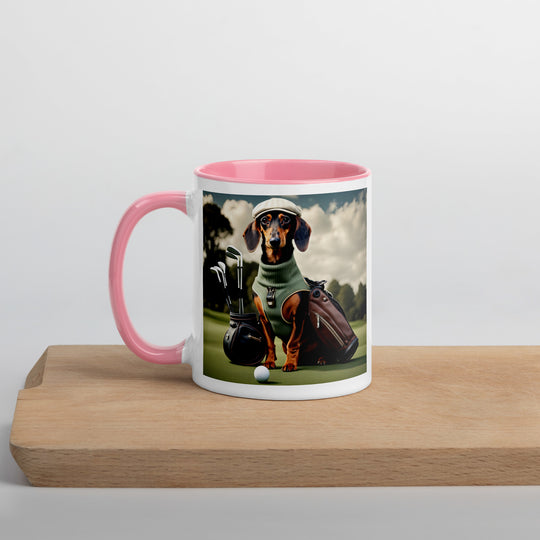 Dachshund Golfer- Mug with Color Inside