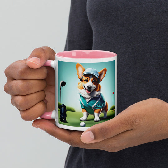 Pembroke Welsh Corgi Golfer- Mug with Color Inside