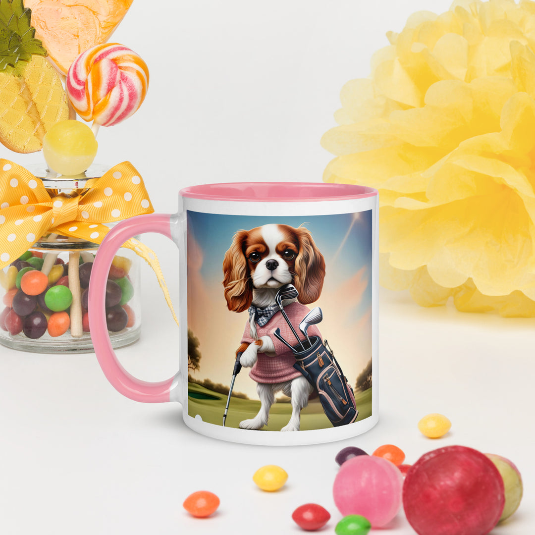 Cavalier King Charles Spaniel Golfer- Mug with Color Inside v2