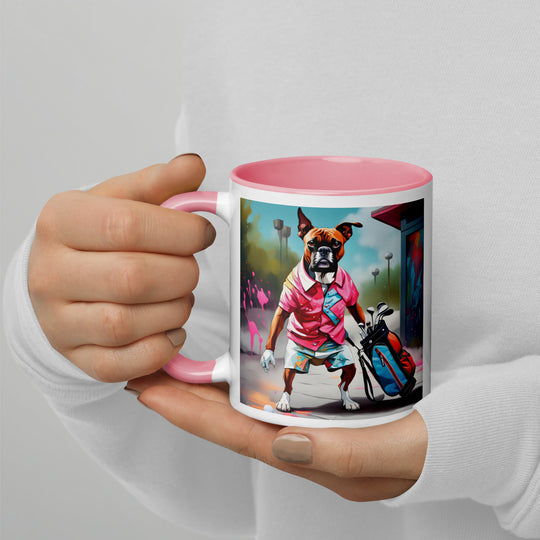 Boxer Golfer- Mug with Color Inside v2