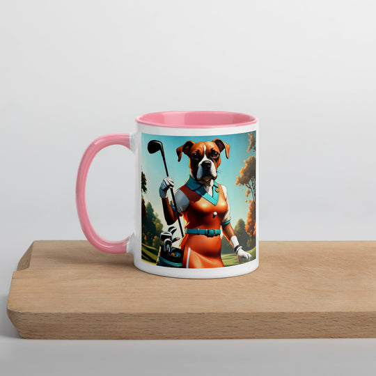 Boxer Golfer- Mug with Color Inside v4