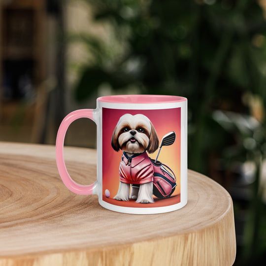 Shih Tzu Golfer- Mug with Color Inside v2