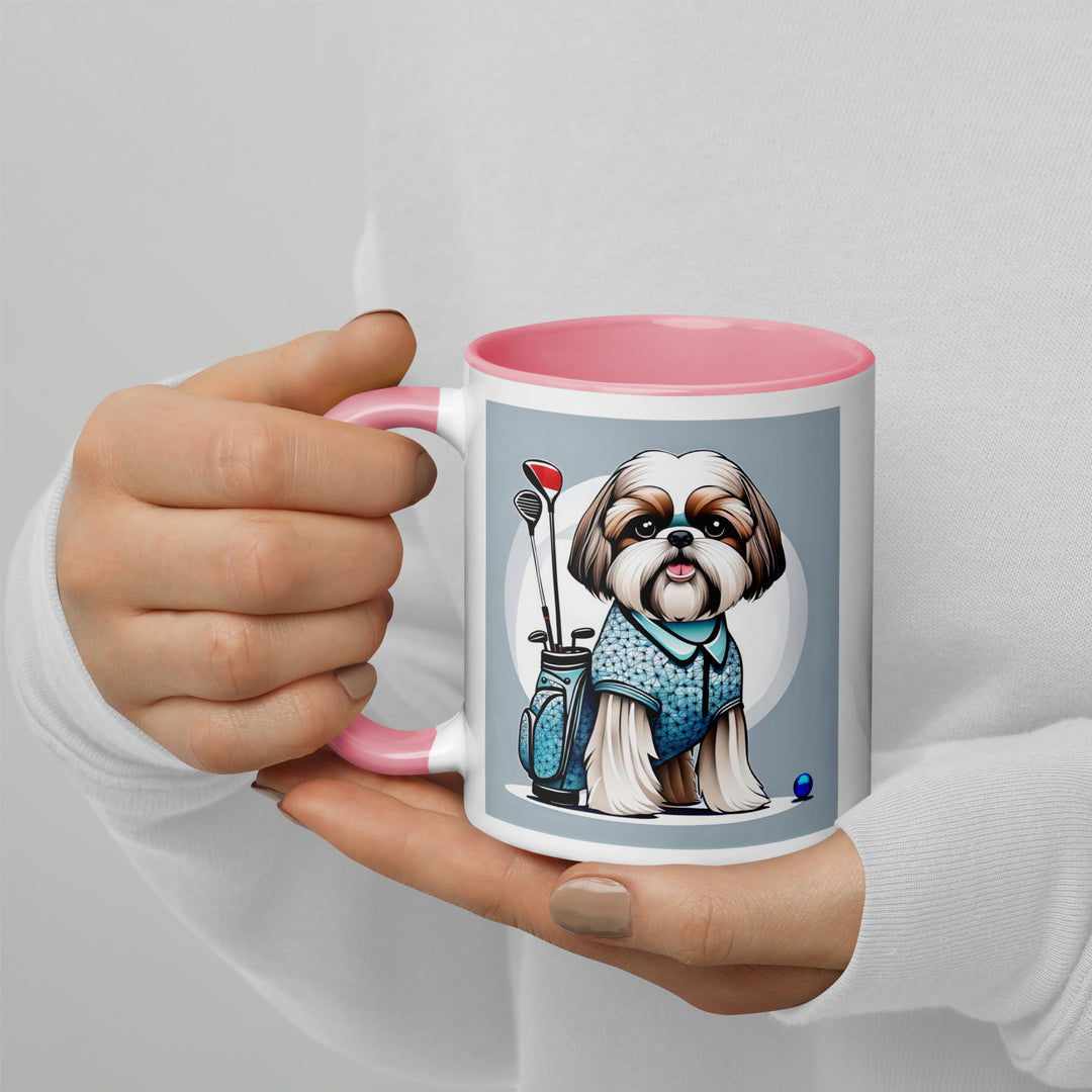 Shih Tzu Golfer- Mug with Color Inside v3