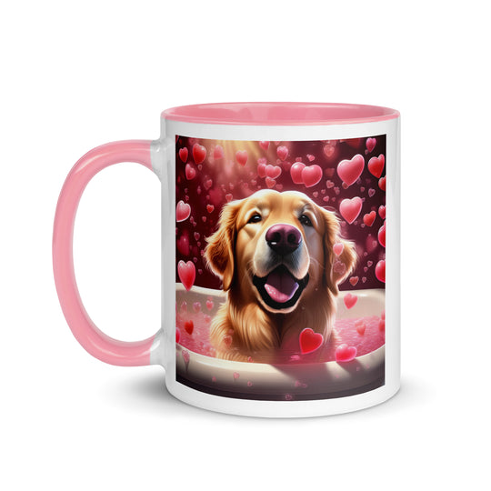 Golden Retriever Romantic- Mug with Color Inside