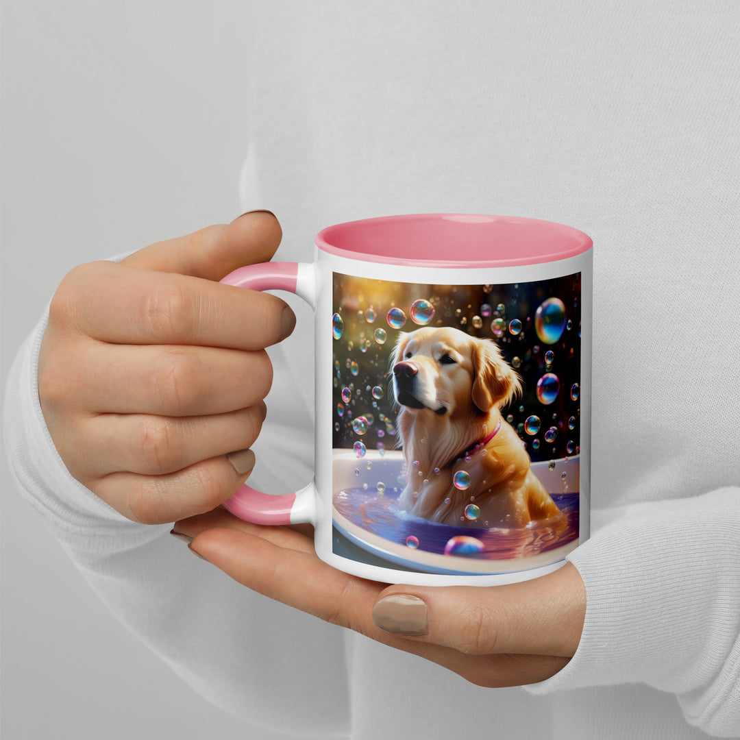 Golden Retriever Romantic- Mug with Color Inside v2