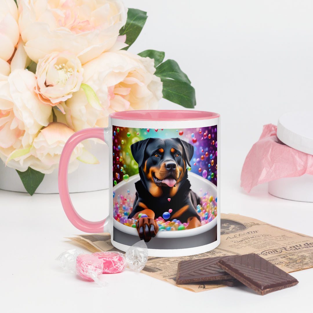 Rottweiler Romantic- Mug with Color Inside v3