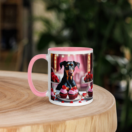 Doberman Pinscher Romantic- Mug with Color Inside