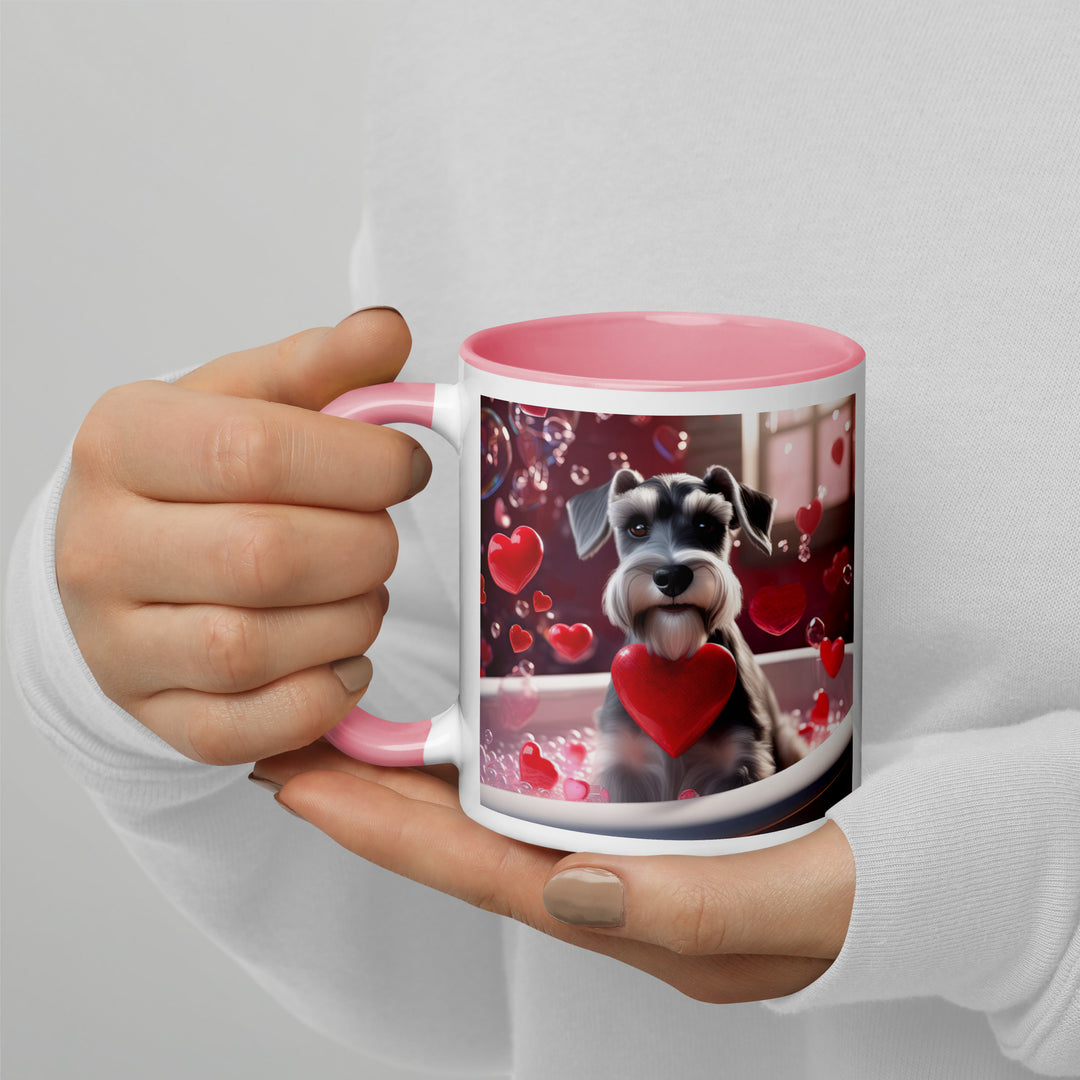 Miniature Schnauzer Romantic- Mug with Color Inside v2