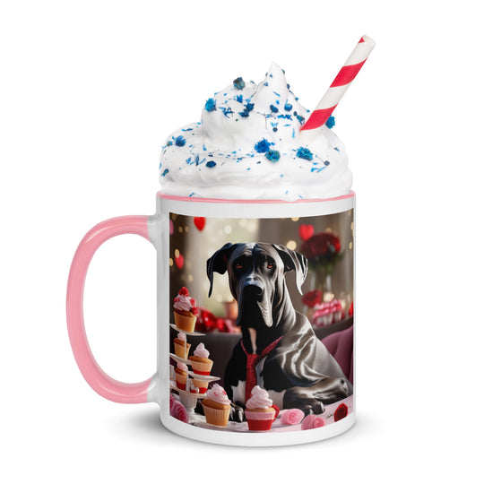 Great Dane Romantic- Mug with Color Inside v2