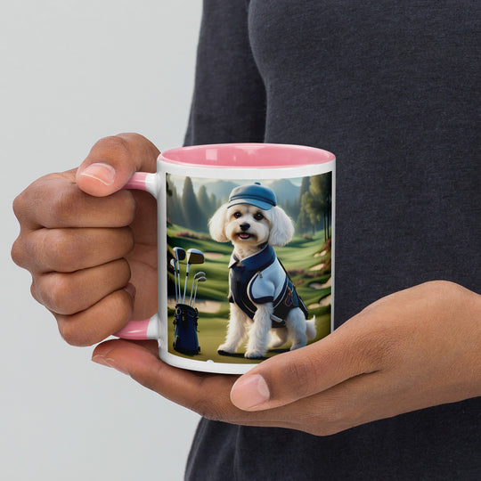 Cavachon Golfer- Mug with Color Inside v4