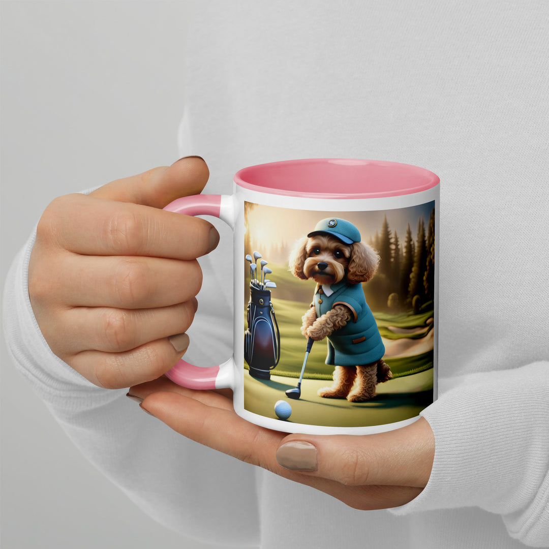 Cavapoo Golfer- Mug with Color Inside v5