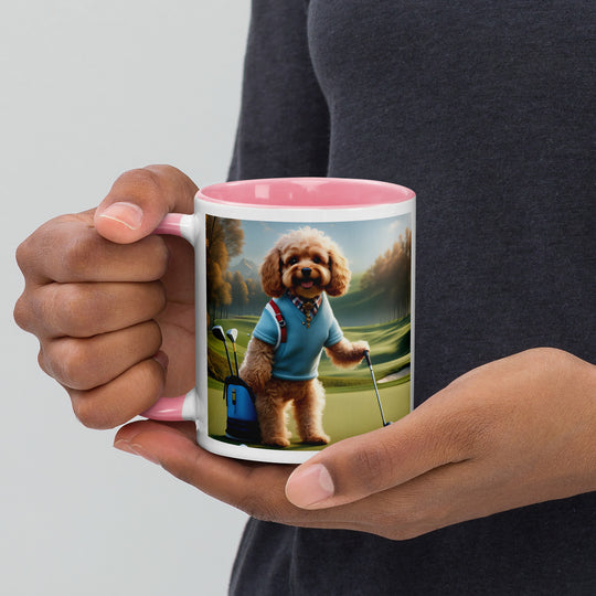 Cavapoo Golfer- Mug with Color Inside v7