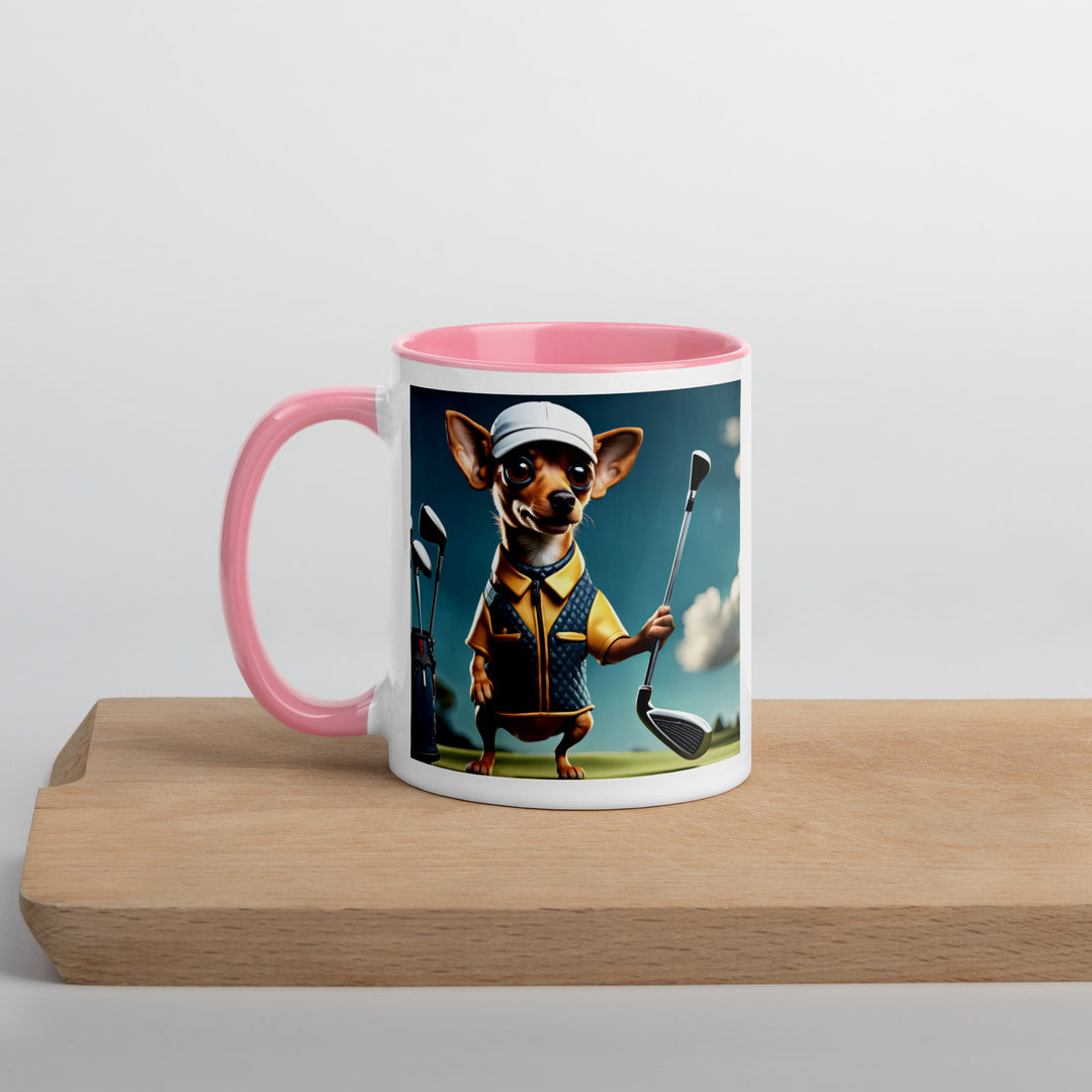 Chiweenie Golfer- Mug with Color Inside v2