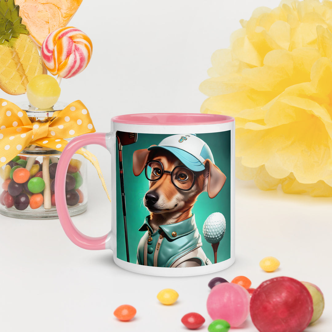 Chiweenie Golfer- Mug with Color Inside v5