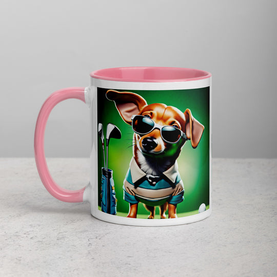 Chiweenie Golfer- Mug with Color Inside v6