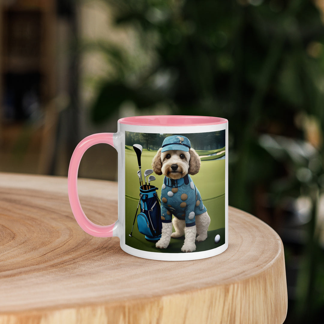 Cockapoo Golfer- Mug with Color Inside v4