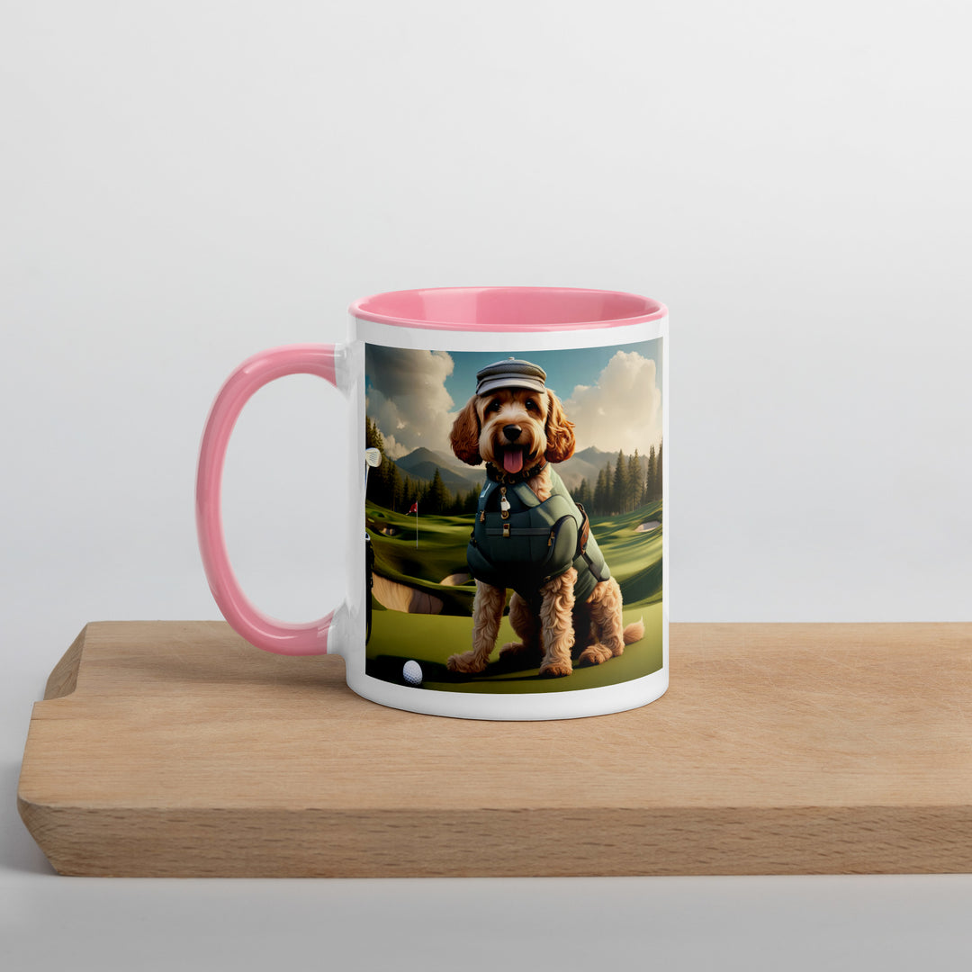 Cockapoo Golfer- Mug with Color Inside v7