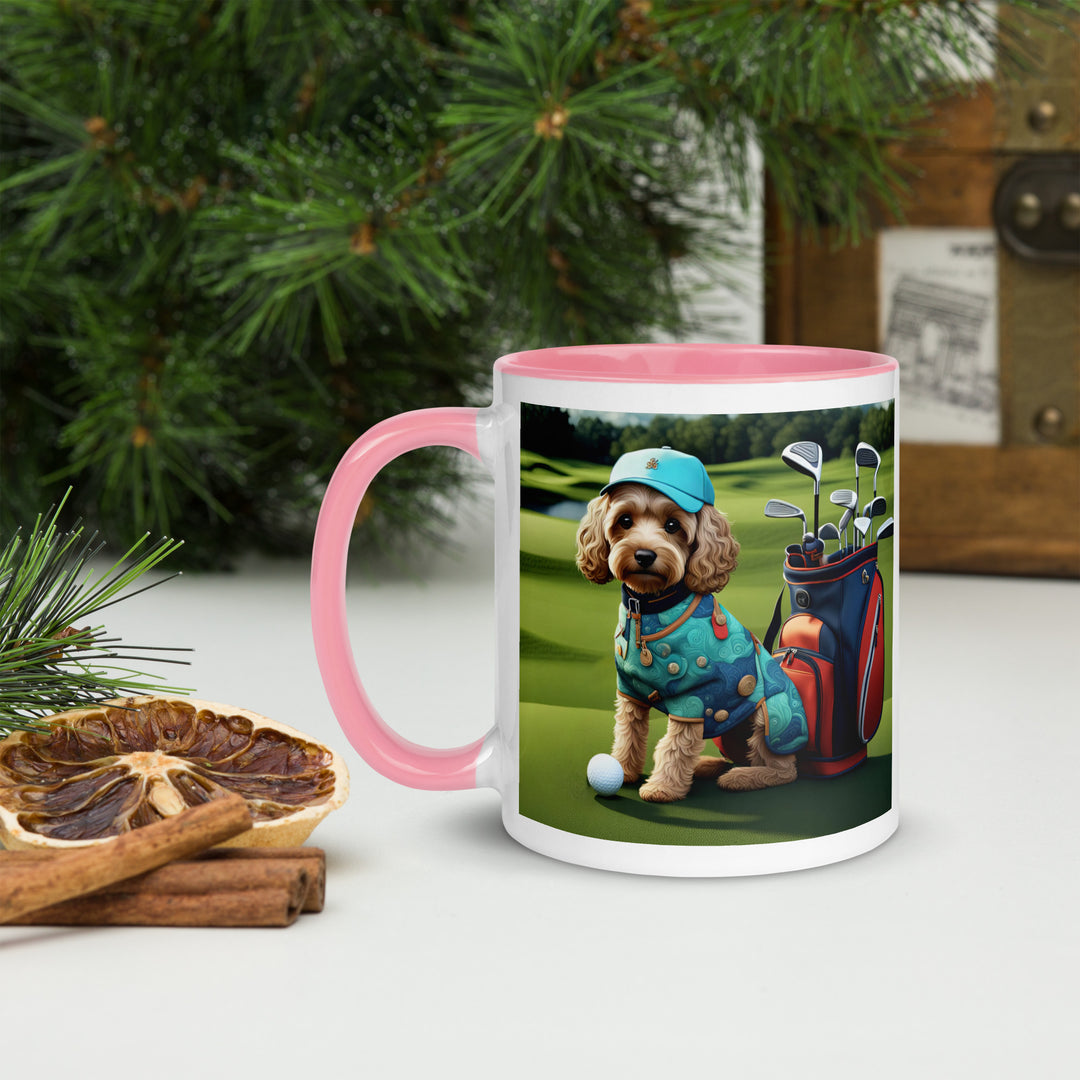 Cockapoo Golfer- Mug with Color Inside v5