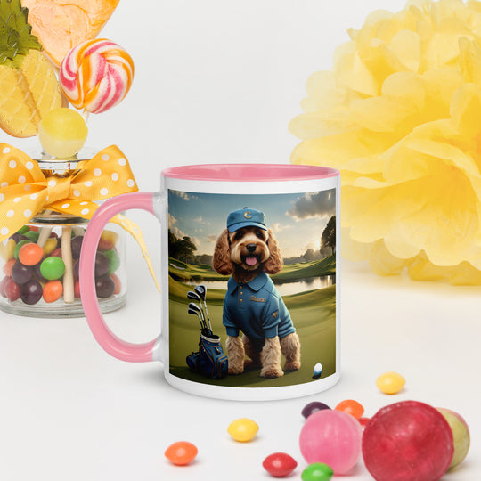 Cockapoo Golfer- Mug with Color Inside v6