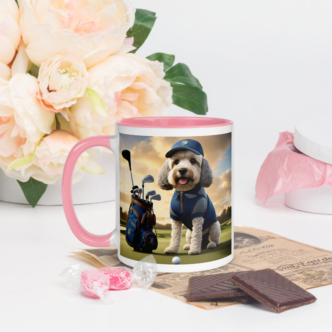 Cockapoo Golfer- Mug with Color Inside v8