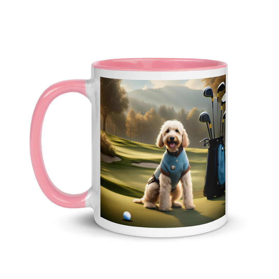 Goldendoodle Golfer- Mug with Color Inside