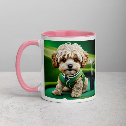 Maltipoo Golfer- Mug with Color Inside v7