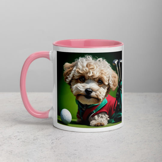 Maltipoo Golfer- Mug with Color Inside v9