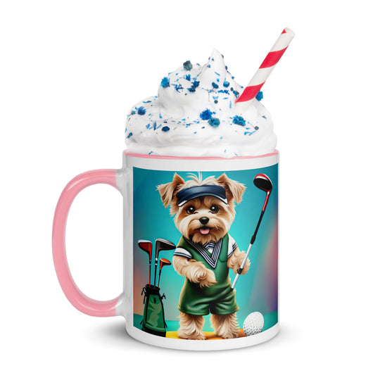 Morkie Golfer- Mug with Color Inside v3