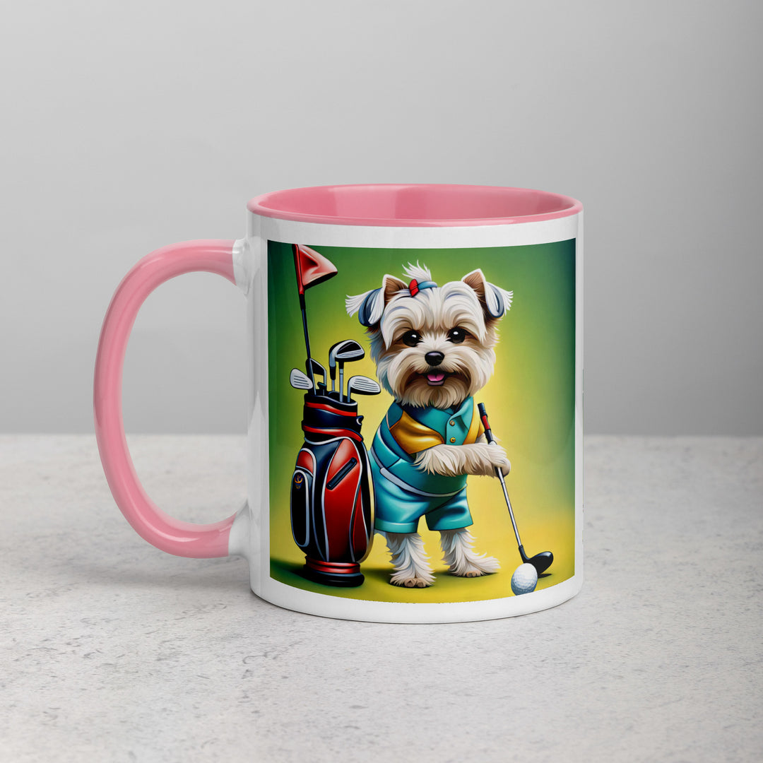 Morkie Golfer- Mug with Color Inside v4