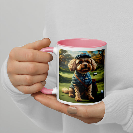 Pekapoo Golfer- Mug with Color Inside