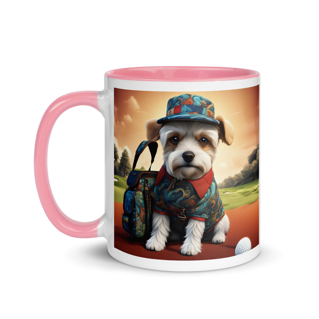 Pekapoo Golfer- Mug with Color Inside v5