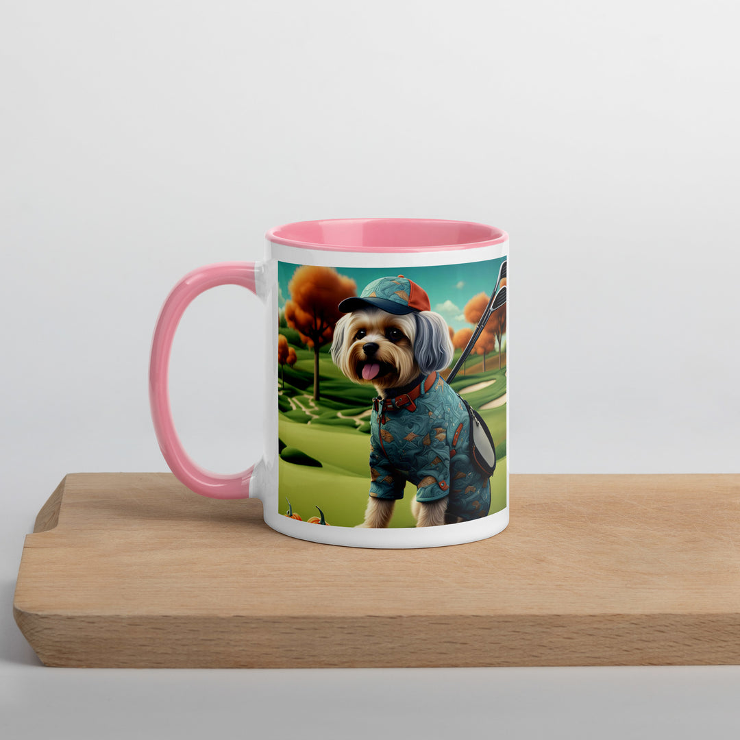 Pekapoo Golfer- Mug with Color Inside v8