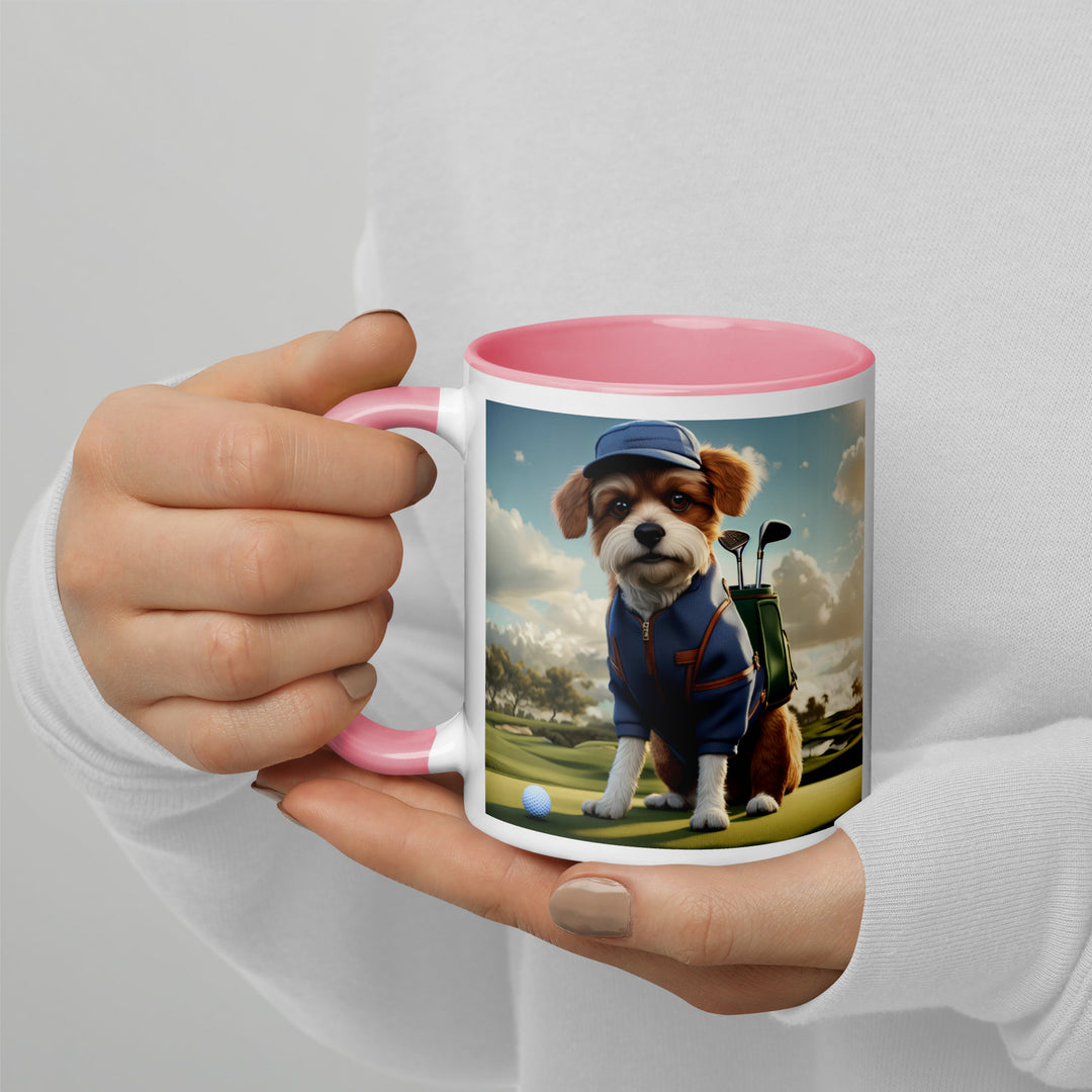 Pekapoo Golfer- Mug with Color Inside v10