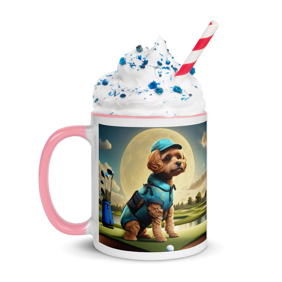 Pekapoo Golfer- Mug with Color Inside v9