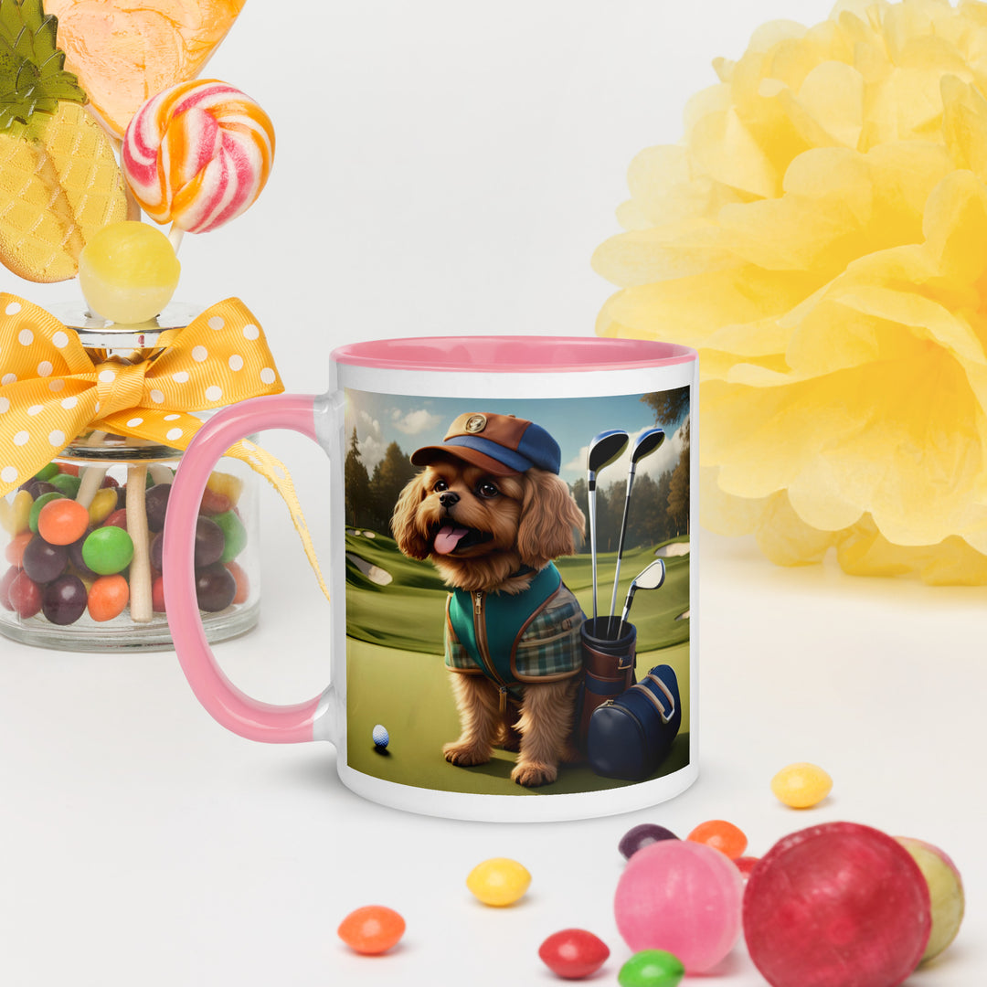 Pekapoo Golfer- Mug with Color Inside v12