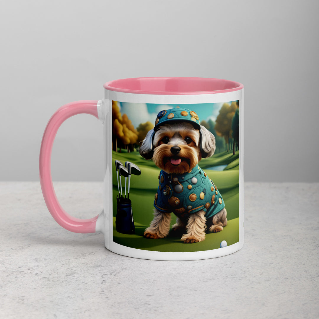 Yorkipoo Golfer- Mug with Color Inside v3