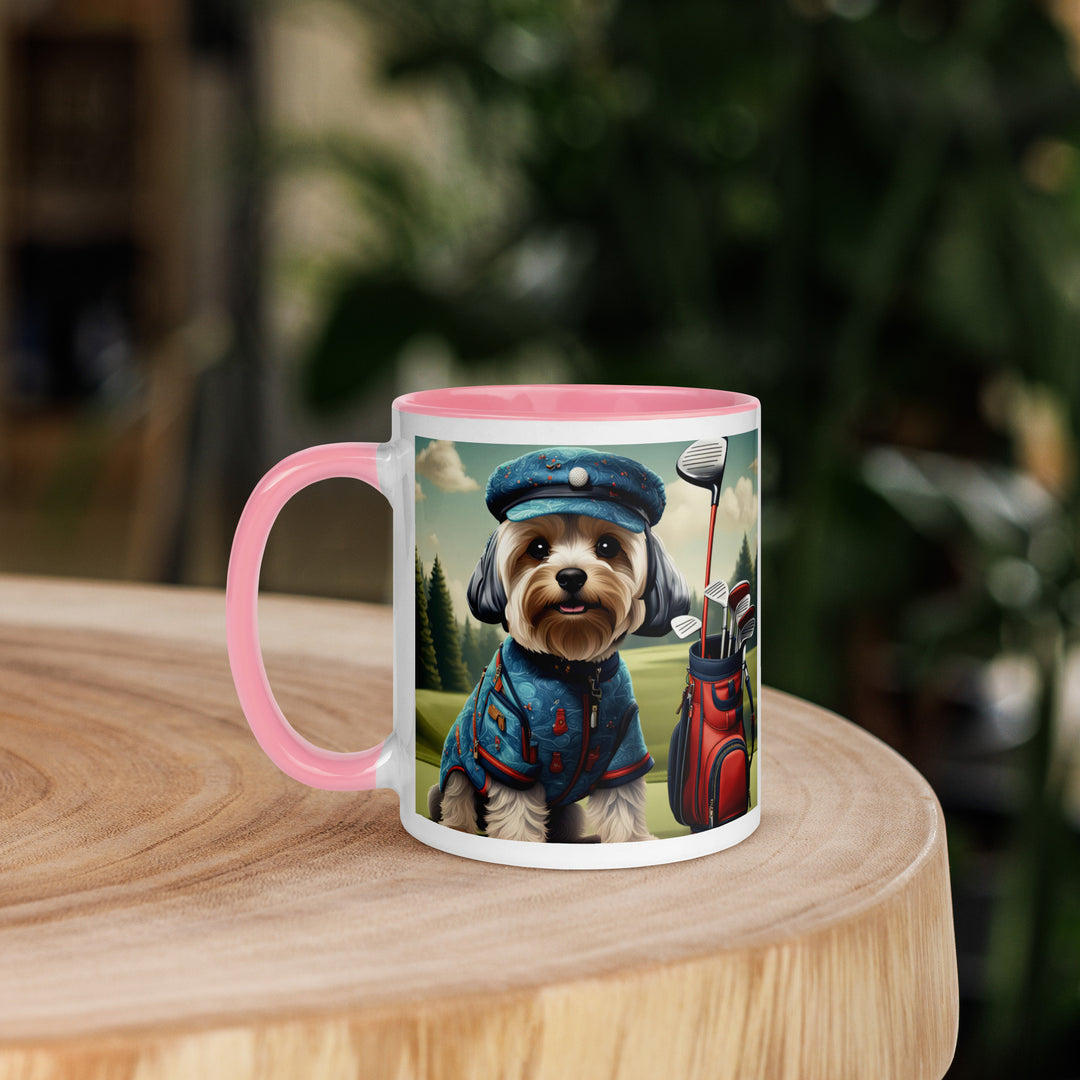 Yorkipoo Golfer- Mug with Color Inside v4