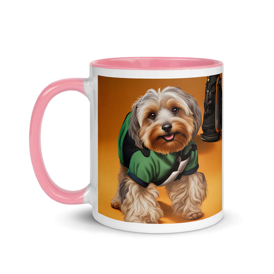 Yorkipoo Golfer- Mug with Color Inside v11