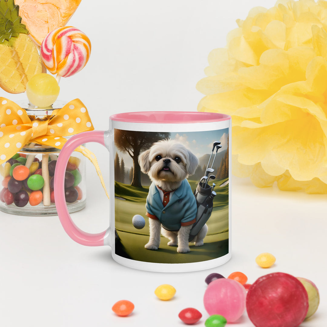 Pugapoo Golfer- Mug with Color Inside v5